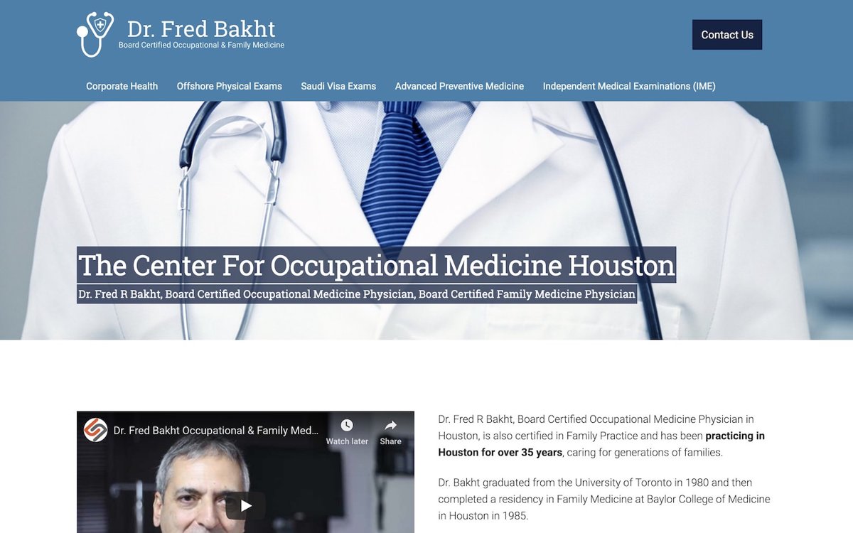 The Center For Occupational Medicine Houston - Dr. Fred Bakht